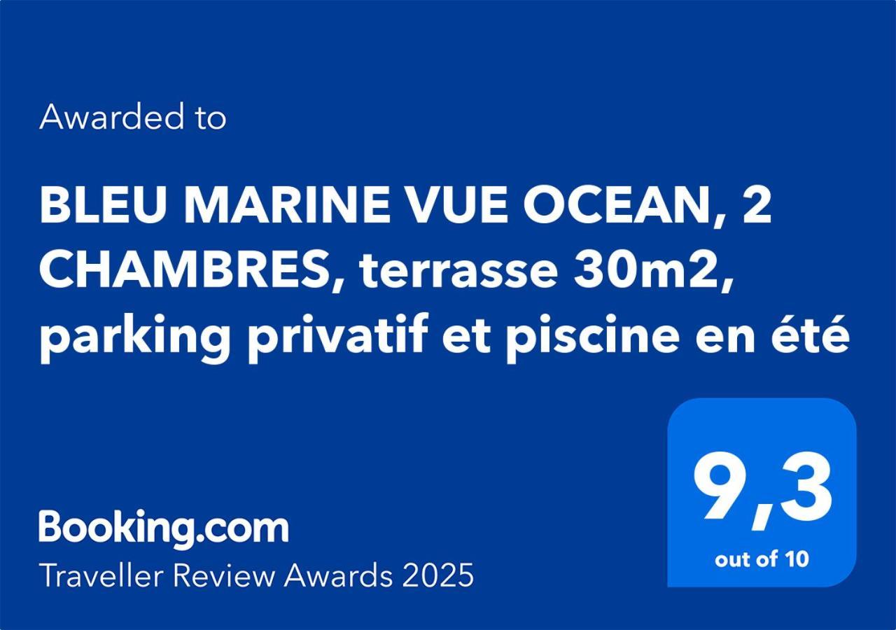 Bleu Marine Vue Ocean, 2 Chambres, Terrasse 30M2, Parking Privatif Et Piscine En Ete ラカノー エクステリア 写真